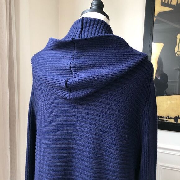 Honey Punch Long Blue Hooded Cardigan S M - Picture 6 of 7